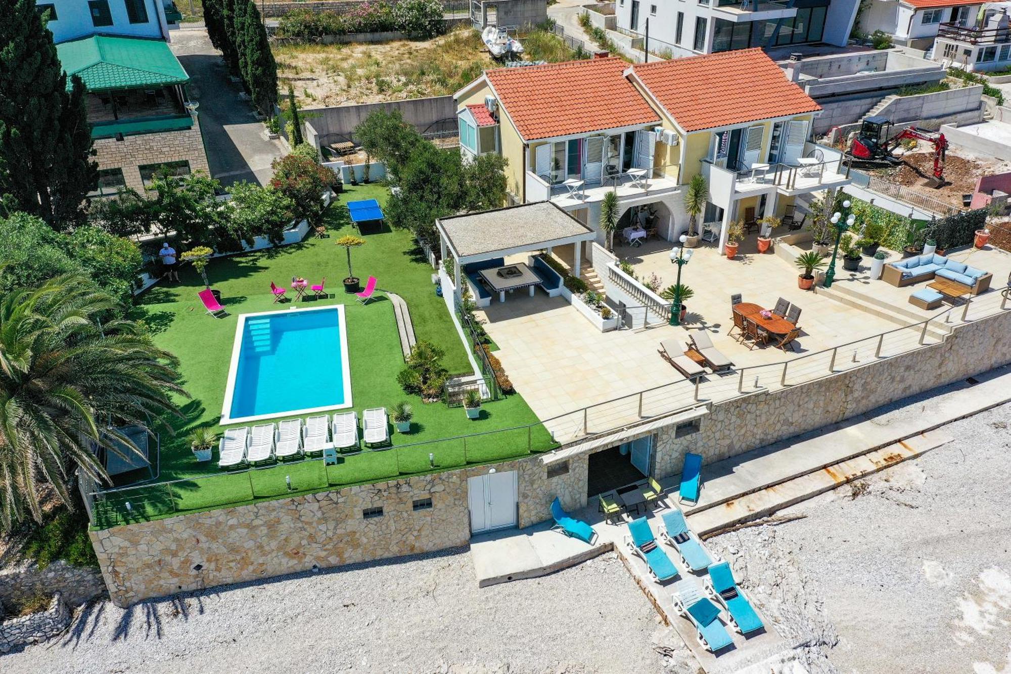 Villa Unique Sur La Plage Pour Des Vacances Inoubliables En Famille Ou Entre Amis Pour 10 Personnes Slatine Kültér fotó